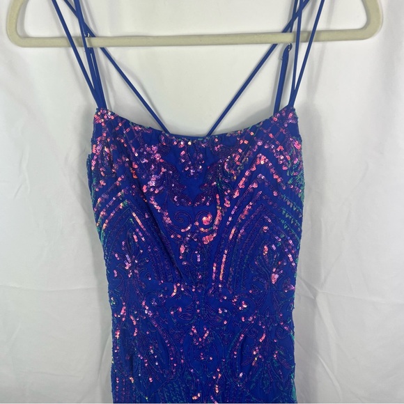 Windsor Blue and Pink Sequin Gown - Picture 2 of 9